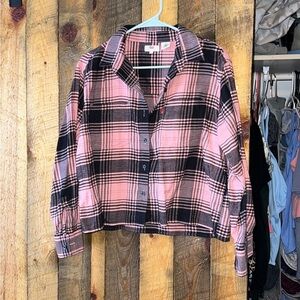 Levi's Pink and Black Plaid Button Down Shirt